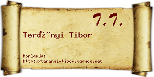 Terényi Tibor névjegykártya